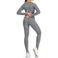 Miniatyrbild 5 av 5: Sömlös yogasett 2 delar för kvinnor långärmad träningskläder gym crop tops