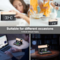Miniatyrbilde 6 av 11: Vekkerklokke med multifunksjonell mobiltelefonklokke Trådløs lading 15W Maks Touch-senglampe, 3 farger nattlys, sovetimer for grå S26W