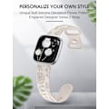 Miniatyrbild 4 av 5: Graverade silikonband för Fitbit Versa 2 - Maskrosmönster