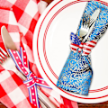 Miniatyrbillede 5 af 5: Patriotiske servietringe, 4. juli amerikansk flagdesign servietringholder,