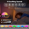 Miniatyrbillede 3 af 7: Solopgangs vækkeur, Wake Up Light Dawn Simulator, Sengelampe Farve Nattelys med USB-oplader, Søvnhjælp, Høj sollys vækkeur til