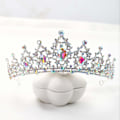 Miniatyrbillede 2 af 5: Krystal Bryllupskrone Dronning Tiara Brud Kroner til Kvinder Piger Rhinestone Dekor