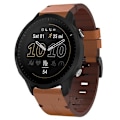 Miniatyrbild 1 av 5: För Garmin Forerunner 955 22mm Läder Stål Spänne Klockarmband NOV Brown
