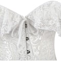 Miniatyrbild 5 av 5: Kvinnlig blommig spets off shoulder korsett bustier benad överbyst korsett bodyshaper