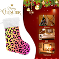 Miniatyrbillede 7 af 7: Jule-Strømpe, Personlige Jule-Strømper 2-pak Rainbow Leopard Swirl 45,7 cm Jule-Strømper Hængende Ornament Pejs til Trædekoration
