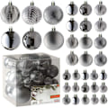 Miniatyrbild 1 av 5: Julgransprydnader - Silver Christmas Ball Ornaments Set för jul,