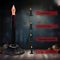 Miniatyrbillede 2 af 7: 2 stk. Halloween elektriske stearinlys med stik, sorte Halloween flammefri stearinlys med C18 flimrende flammepærer elektrisk vindues stearinlyslampe til