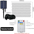 Miniatyrbillede 7 af 7: Solcelle Net Lights Udendørs Mesh Lights Blå, 192 LED Net Lights Jul, Vandtæt 19 Tilstande Solcelledrevne Træ Wrap Lights til Hegn, Have,