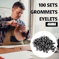 Miniatyrbild 5 av 5: 100 st metall mässing öljetter kit - för skor, kläder och läderprojekt