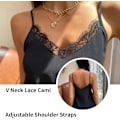 Miniatyrbillede 5 af 5: Kvinders 2 stk. Silke Satin Cami Lace Top Spaghetti Stroptank Top Basic Camisole