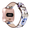 Miniatyrbild 4 av 5: Blommigt mönster klockarmband för Fitbit Versa 1 / 2 VUJ White Blue