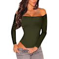 Miniatyrbilde 1 av 3: Kvinners langærmet body off shoulder leotard jumpsuits romper topper