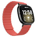 Miniatyrbilde 1 av 5: For Fitbit Versa 3 / Sense Universal Magnetisk Silikonurrem BYJ Red
