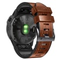 Miniatyrbillede 5 af 5: Til Garmin Fenix 7 / 6 / 5 Krokodille Tekstur Silikone Læder Rem EHX Brown
