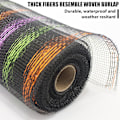Miniatyrbillede 3 af 5: Deco Mesh 10 tommer x 30 fod, sort mesh stof med farverig metallisk folie,