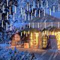 Miniatyrbilde 4 av 7: Julelys utendørs, 640 LED 16 rør 50 CM meteorskur regnlykter, plugg inn fallende istapplys juledekorasjon for juletre gårdsplass