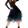 Miniatyrbillede 1 af 5: Tulle nederdele til kvinder Mesh Tiered Lagdelt Tutu nederdel. Høj lav elastisk talje