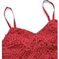 Miniatyrbilde 3 av 4: Kvinners Casual Blonder Heklet Spaghetti Stropp Glidelås Cami Crop Top Camisole