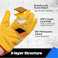 Miniatyrbillede 5 af 5: Vinterlæderarbejdshandsker - 3M™ Thinsulate™ for