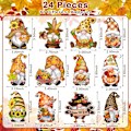 Miniatyrbild 2 av 5: Höst Thanksgiving Gnomes Trä Hängande Prydnader, Höst Trä Hängande Hänge