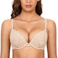 Miniatyrbild 1 av 5: Kvinnors Push Up Spets-BH Underwire Plunge Full Coverage BH:ar Sexig Plus Size