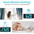 Miniatyrbild 5 av 7: RGB Digital väckarklocka för sovrum med färgskiftande nattlampor, dubbla larm med snooze, dimmer, justerbar larmvolym, dubbla USB och