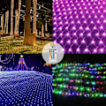 Miniatyrbilde 2 av 7: Fargeskiftende Halloween julelys 9,8x6,6 fot koblingsbare plug-in LED-nettlys med fjernkontroll for juletrelys, busker, bryllup,