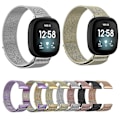 Miniatyrbillede 4 af 4: For Fitbit Versa 4 Milanese Magnetisk Metalvævet Rem OLS Silver