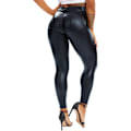 Miniatyrbild 1 av 5: Kvinnors Leggings i konstläder Byxor PU Elastiskt formande höft