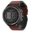 Miniatyrbillede 1 af 5: For Garmin Fenix 3 26mm Læder Søm Stål Spænde Urrem CYK Coffee