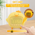 Miniatyrbillede 4 af 9: Sød ande-vækkeur til børn, sød digitalt ur, sød nattelys, børns vækkeur, silikone genopladelig vækkeurlampe til soveværelse