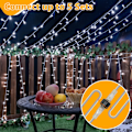Miniatyrbilde 4 av 7: Strenglys 120LED 40FT, Kald Hvit Fe Lys Vanntett Koblebar Timer, 8 Moduser Plug in Julelys for Soverom Utendørs Fest Kjølig