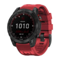 Miniatyrbillede 4 af 5: Til Garmin Fenix 7x / 6x / 5x 26mm Sort Spænde Silikone Urrem JUW Dark Red