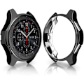 Miniatyrbillede 1 af 5: /Classic Case, Farverig Elektroplettering Blød TPU Beskyttende Case Udskiftningsbeskyttelsesdæksel Ramme til /Classic Smartwatch (Sort) Sort