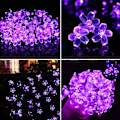Miniatyrbillede 5 af 7: Fairy Flower String Lights Lilla Dekorative Lys 33 Fod 100LED Stjerneformet Kirsebærblomst Belysning, Blomsterlampe til Jul Halloween Bryllup