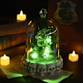 Miniatyrbillede 2 af 7: Par Skelet Figur Lamp, 2024 Nye Kunsthåndværk Kranie Natlys, Skelet Statue Dekoration til Skrivebord, Kranie Ornamenter Halloween