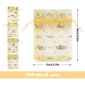 Miniatyrbillede 5 af 5: 100 stk Organza gaveposer: små mesh med snøre i guld til fester og festivaler