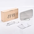 Miniatyrbillede 7 af 8: Digitalt vækkeur, 6,6\" stort spejl LED-ur med dobbelt USB-opladerporte | Nem snooze-funktion | 3 justerbar lysstyrke egnet til