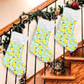 Miniatyrbillede 4 af 7: Jule-Strømpe, Personlige Jule-Strømper Sæt af 2 Gule Banan Print 45,7 cm Jule-Strømper Hængende Ornament Pejs til Træ Dekoration