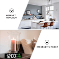 Miniatyrbild 4 av 9: Digital väckarklocka för vardagsrum, kontor, sovrumsdekor, LED elektronisk klocka, datum, temperaturvisning, modern skrivbordsklocka, automatisk ljusstyrka, svart