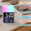 Miniatyrbillede 6 af 6: Digitalt vækkeur, solopgangs vækkeur til børns soveværelse, 9 farver natlys, bordlampe til læsning, øjenbeskyttende bordlampe, stor temperatur,
