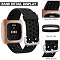 Miniatyrbillede 3 af 5: Silikone Sport Udskiftnings Remme til Fitbit Versa/Versa 2/Versa Lite (Mænd Kvinder)
