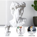 Miniatyrbilde 7 av 9: Skrivebordsdekorasjon Blyantholder Miniblomsterpotter David-skulptur i hvitt David-skulptur David- byste Statue Harpiksstasjonærholder Holder Harpiks Sminke Hvit