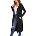 Miniatyrbillede 4 af 5: Kvinder Plus Størrelse Lang Åben Front Drape Maxi Cardigan Letvægts Duster Lang