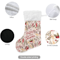 Miniatyrbillede 2 af 7: Jule-Strømpe, Personlige Jule-Strømper 2-pak Merry Christmas Floral 45,7 cm Jule-Strømper Hængende Ornament Pejs til Trædekoration