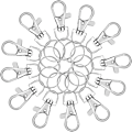 Miniatyrbilde 3 av 5: 60 stk. Swivel nøkkelringklips - med splittringer