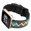 Miniatyrbillede 3 af 5: For Fitbit Versa Etnisk Stil Ægte Læder Rem LEQ Fresh