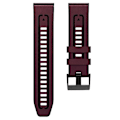 Miniatyrbillede 4 af 5: For Garmin Fenix 7x Silikone + Læder Quick Release Rem Wine Red