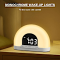 Miniatyrbild 2 av 9: Digital bordklocka, väckningsljus soluppgång väckarklocka för tunga sovare, stor display skärm tyst sängklocka med snooze, USB