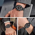 Miniatyrbillede 6 af 7: Rustfrit stålbånd kompatibel med   Galaxy Watch Ultra 47mm(2024), Solid Metal Replacement Business Strap med foldelås til mænd Sort